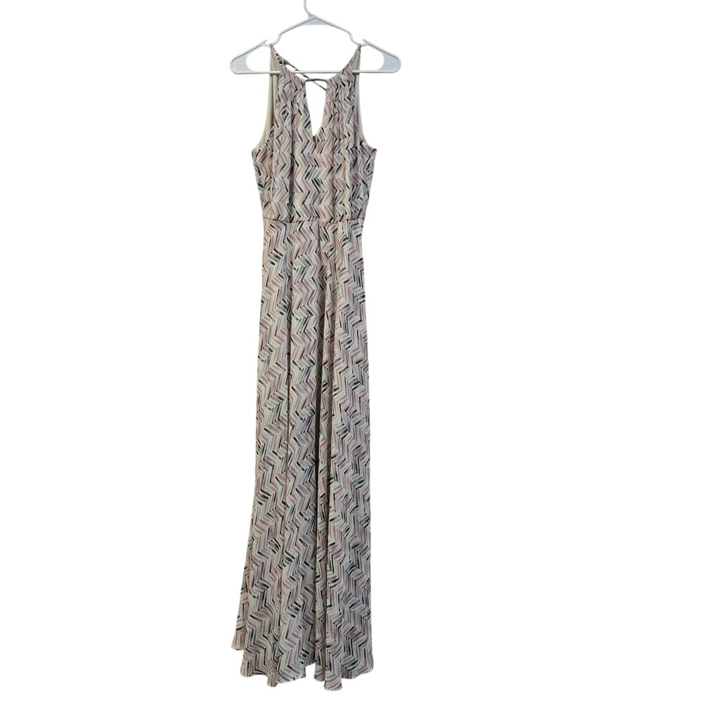 White House Black Market Maxi‎ Dress Geometric Print Size 4